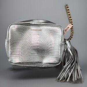 NEW Victoria's Secret Handbag Crossbody Purse Silver Gold Chain Strap NWT $70 VS